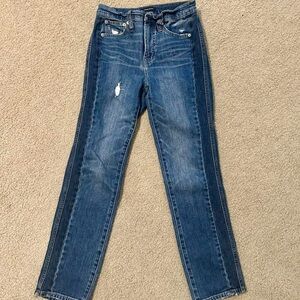 J Crew Vintage Straight Denim Jean Two Tone Women's Size 24 Side Stripe
